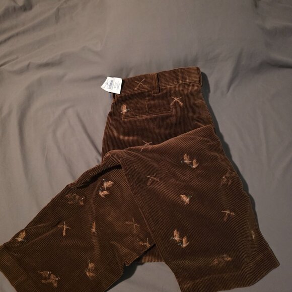 Vintage Polo Ralph Lauren Embroidered Mallard Duck Corduroy Pants 38x32 NWT - Picture 1 of 7